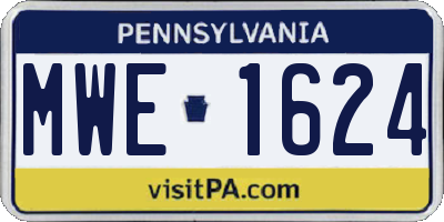 PA license plate MWE1624