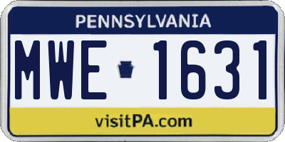PA license plate MWE1631