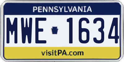 PA license plate MWE1634