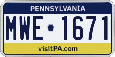 PA license plate MWE1671