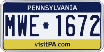 PA license plate MWE1672