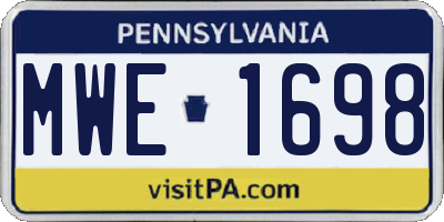 PA license plate MWE1698