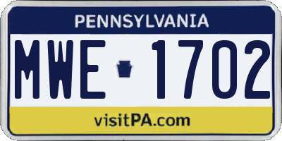 PA license plate MWE1702