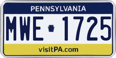 PA license plate MWE1725