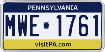 PA license plate MWE1761