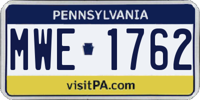 PA license plate MWE1762