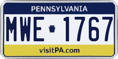 PA license plate MWE1767