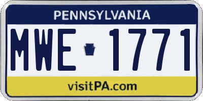 PA license plate MWE1771