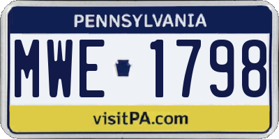 PA license plate MWE1798