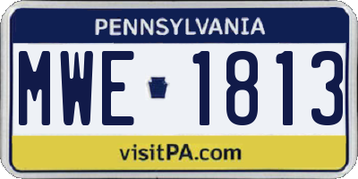 PA license plate MWE1813