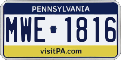 PA license plate MWE1816