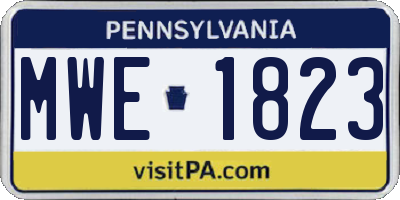 PA license plate MWE1823