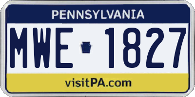 PA license plate MWE1827