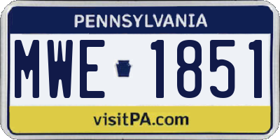 PA license plate MWE1851