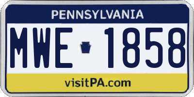 PA license plate MWE1858