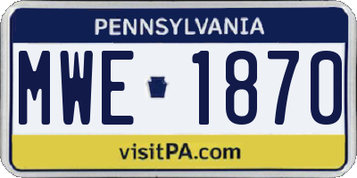 PA license plate MWE1870