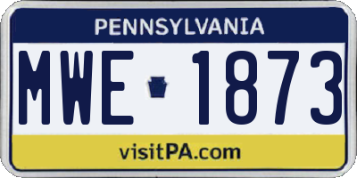 PA license plate MWE1873