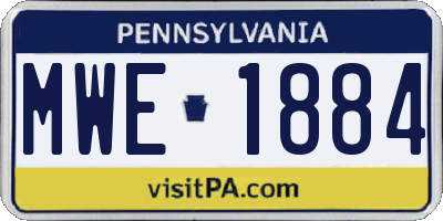 PA license plate MWE1884