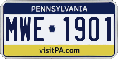 PA license plate MWE1901