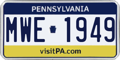 PA license plate MWE1949