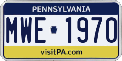 PA license plate MWE1970