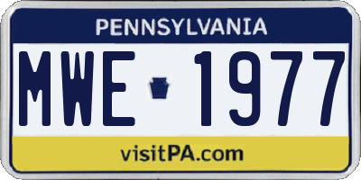 PA license plate MWE1977