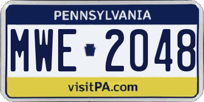 PA license plate MWE2048