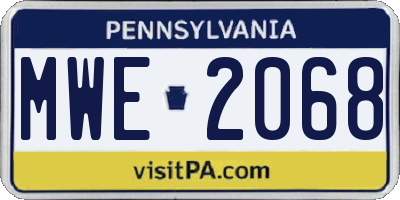 PA license plate MWE2068