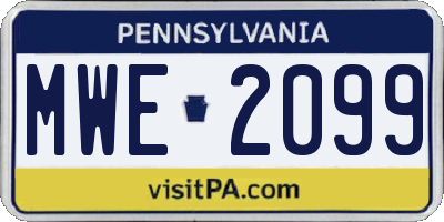 PA license plate MWE2099
