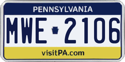 PA license plate MWE2106