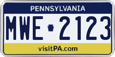 PA license plate MWE2123