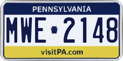 PA license plate MWE2148