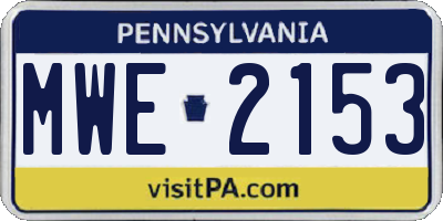 PA license plate MWE2153