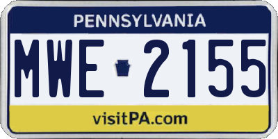 PA license plate MWE2155