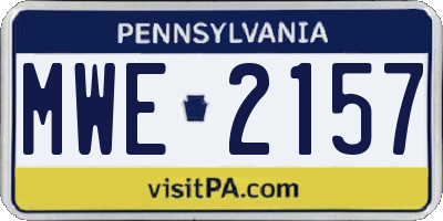 PA license plate MWE2157