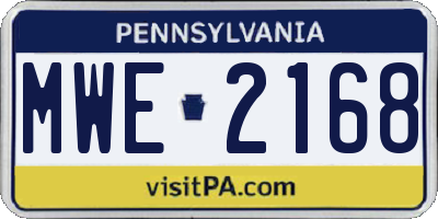 PA license plate MWE2168