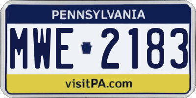 PA license plate MWE2183