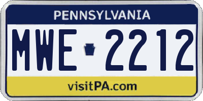 PA license plate MWE2212