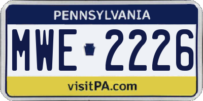 PA license plate MWE2226