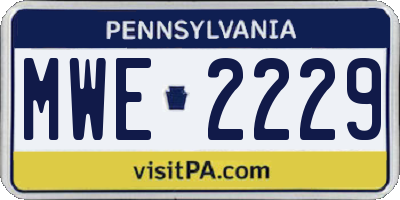 PA license plate MWE2229