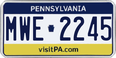 PA license plate MWE2245