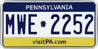 PA license plate MWE2252