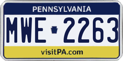 PA license plate MWE2263