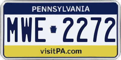 PA license plate MWE2272