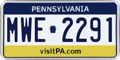 PA license plate MWE2291