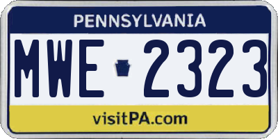 PA license plate MWE2323