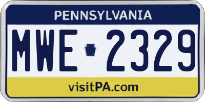 PA license plate MWE2329