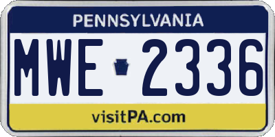 PA license plate MWE2336