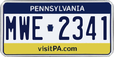 PA license plate MWE2341