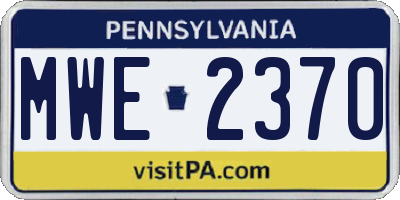 PA license plate MWE2370